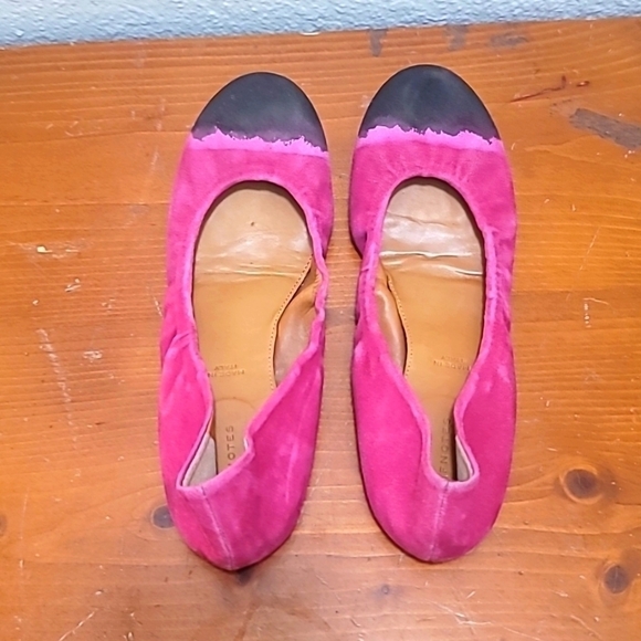 LEIFNOTES ANTHROPOLOGIE TAIKA DIP DYE SUEDE PINK SUEDE BALLET FLATS SHOES 36 - Picture 3 of 10